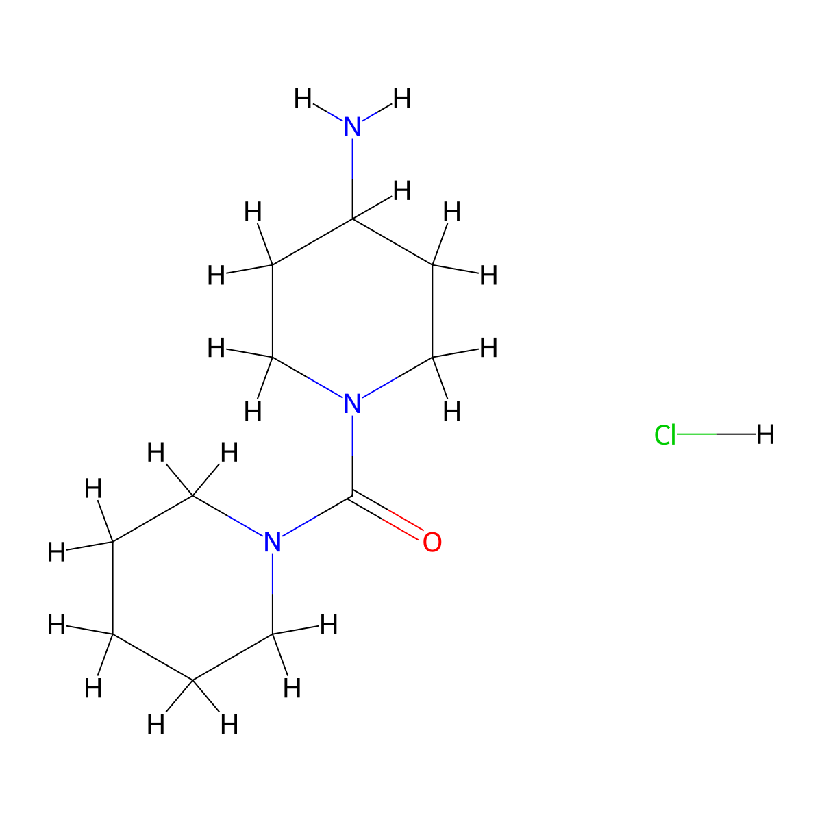 (4-Aminopiperidin-1-yl)(piperidin-1-yl)methanone hydrochloride molecular structure, CAS 775283-80-2