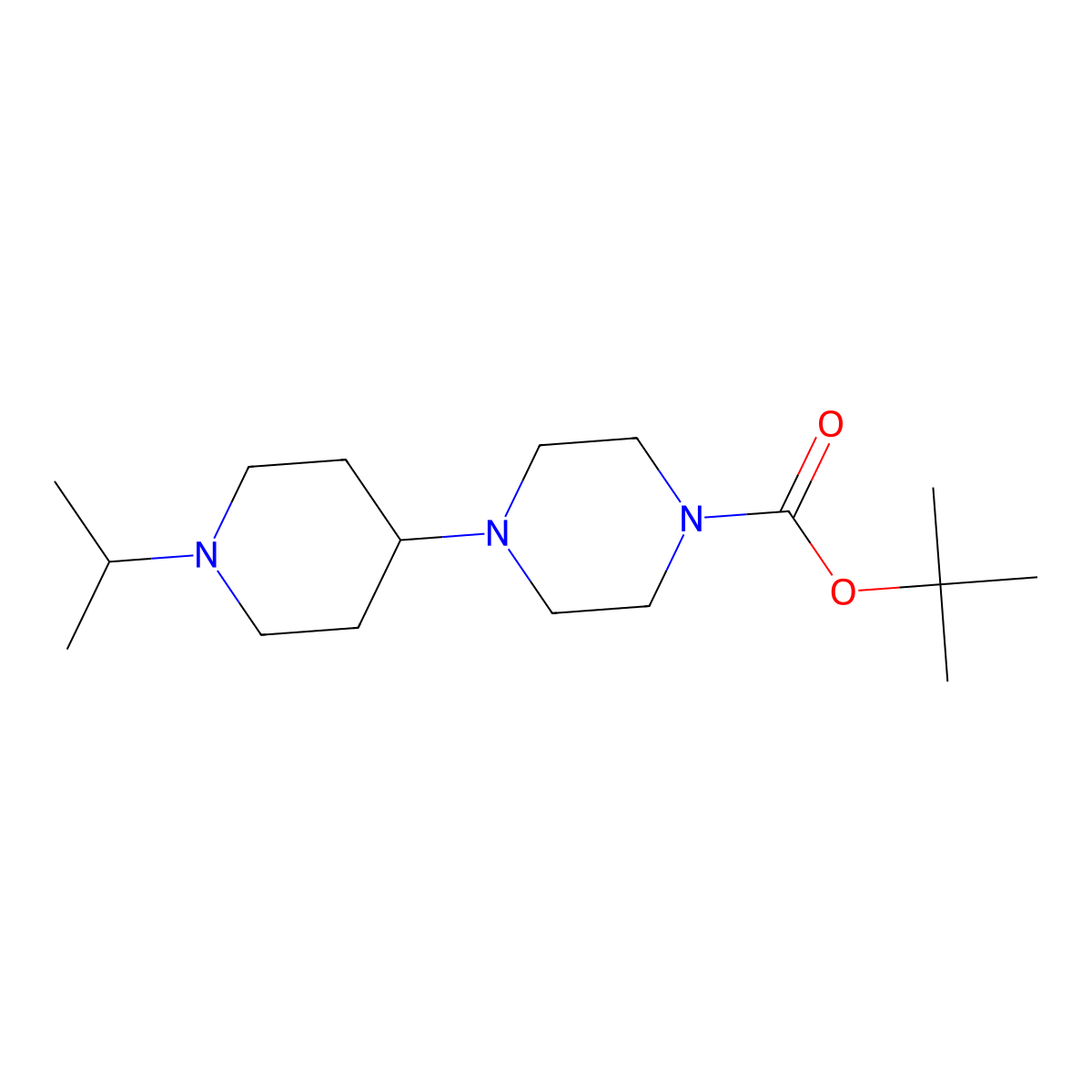 tert-Butyl 4-(1-isopropylpiperidin-4-yl)piperazine-1-carboxylate molecular structure, CAS 775287-95-1