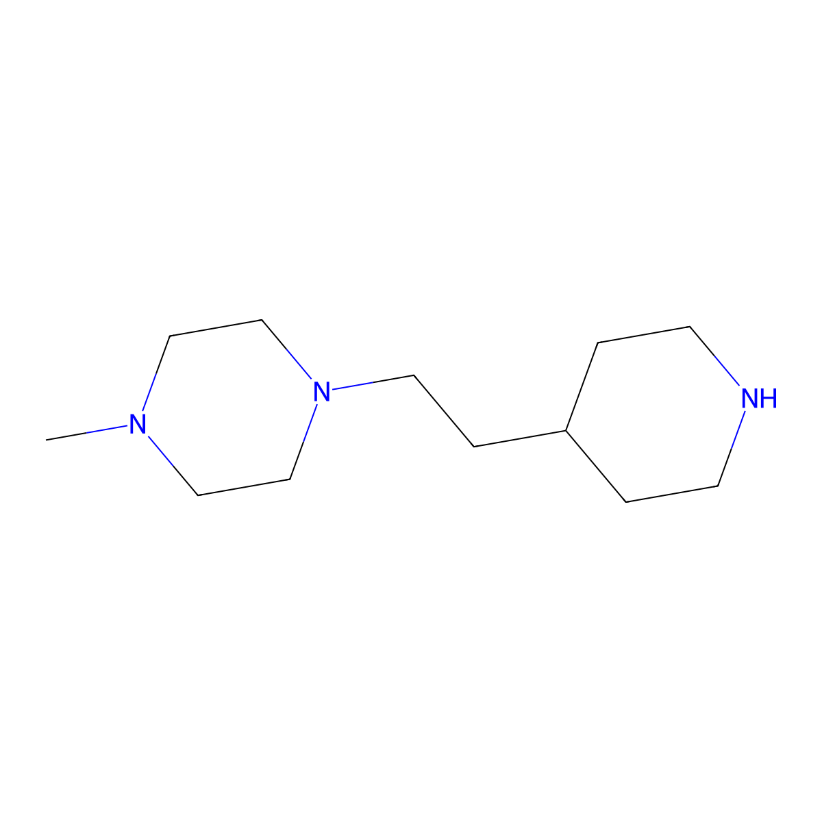 1-Methyl-4-[2-(piperidin-4-yl)ethyl]piperazine molecular structure, CAS 775288-46-5