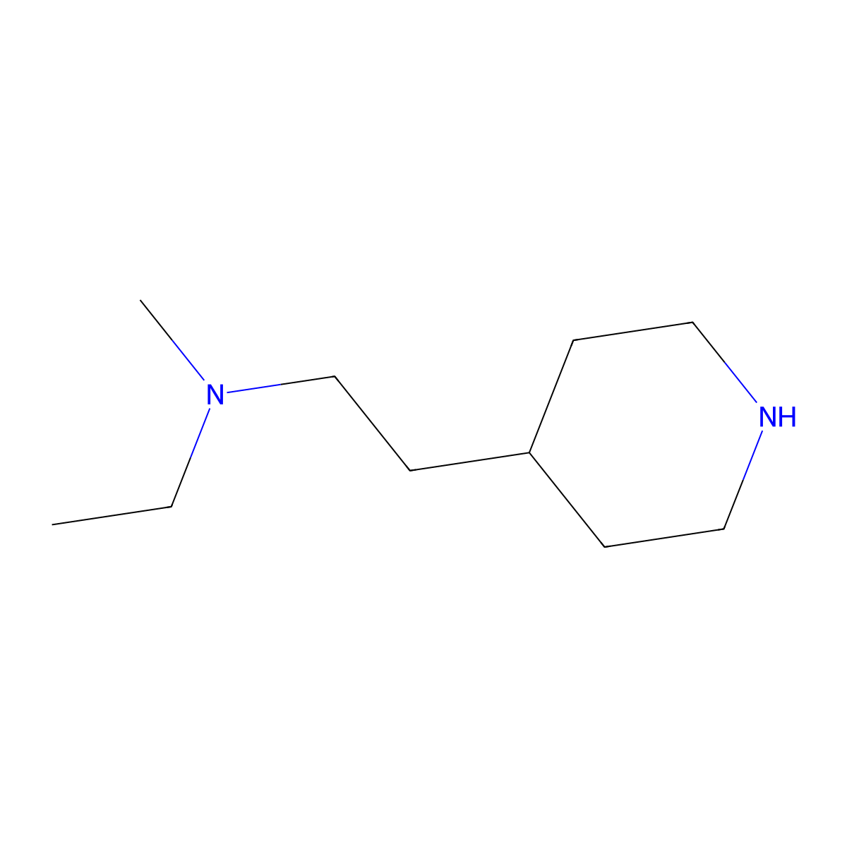 Ethyl(methyl)[2-(piperidin-4-yl)ethyl]amine molecular structure, CAS 775288-49-8