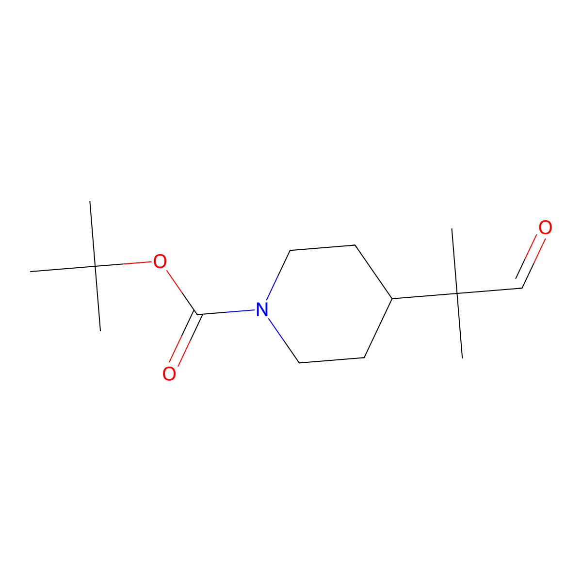 1,1-Dimethylethyl 4-(1,1-dimethyl-2-oxoethyl)-1-piperidinecarboxylate molecular structure, CAS 775288-52-3