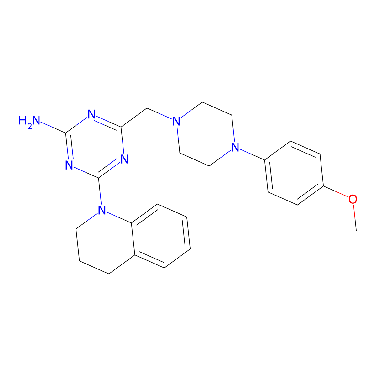 4-(3,4-dihydroquinolin-1(2H)-yl)-6-{[4-(4-methoxyphenyl)piperazin-1-yl]methyl}-1,3,5-triazin-2-amine molecular structure, CAS 775289-21-9