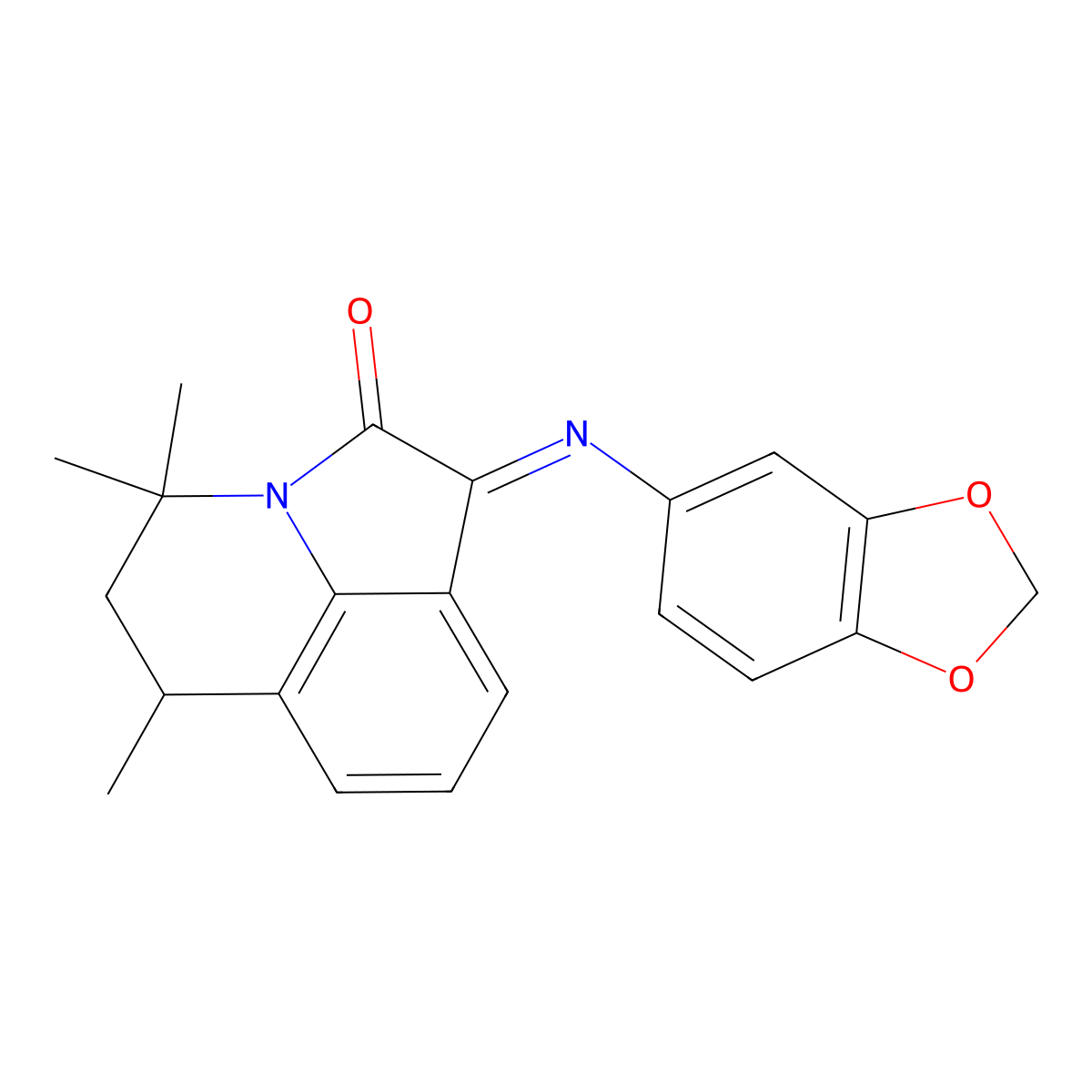 (1Z)-1-(1,3-benzodioxol-5-ylimino)-4,4,6-trimethyl-5,6-dihydro-4H-pyrrolo[3,2,1-ij]quinolin-2(1H)-one molecular structure, CAS 775289-50-4