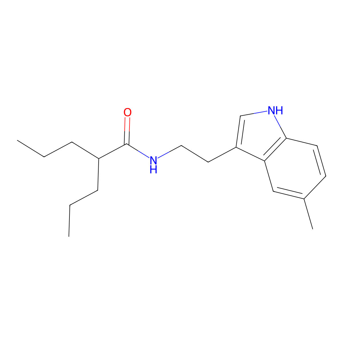 N-[2-(5-methyl-1H-indol-3-yl)ethyl]-2-propylpentanamide molecular structure, CAS 775289-73-1