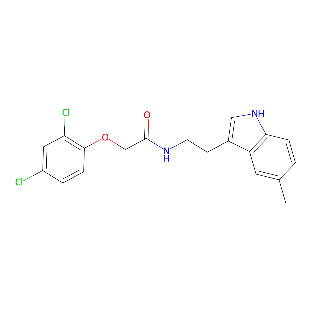 2-(2,4-dichlorophenoxy)-N-[2-(5-methyl-1H-indol-3-yl)ethyl]acetamide molecular structure, CAS 775289-78-6