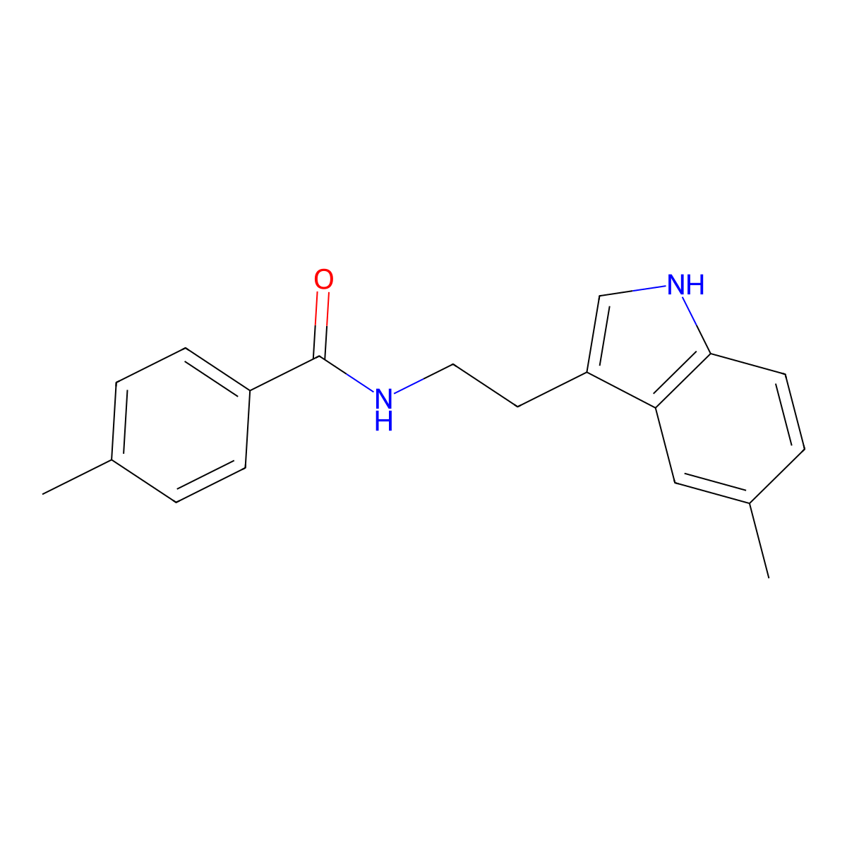 4-methyl-N-[2-(5-methyl-1H-indol-3-yl)ethyl]benzamide molecular structure, CAS 775289-88-8