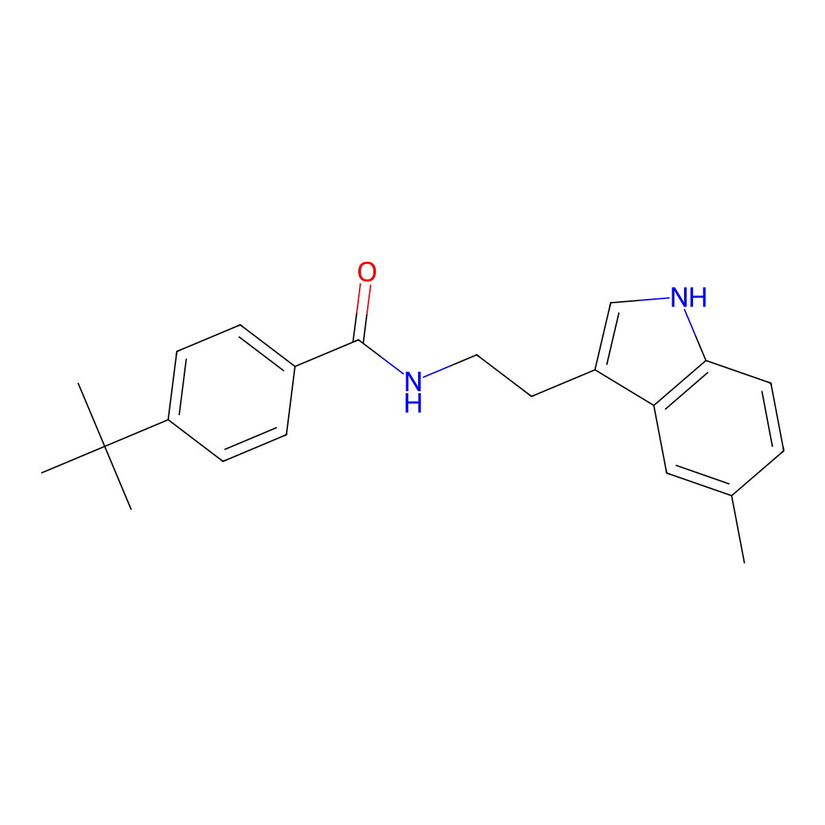 4-tert-butyl-N-[2-(5-methyl-1H-indol-3-yl)ethyl]benzamide molecular structure, CAS 775289-89-9