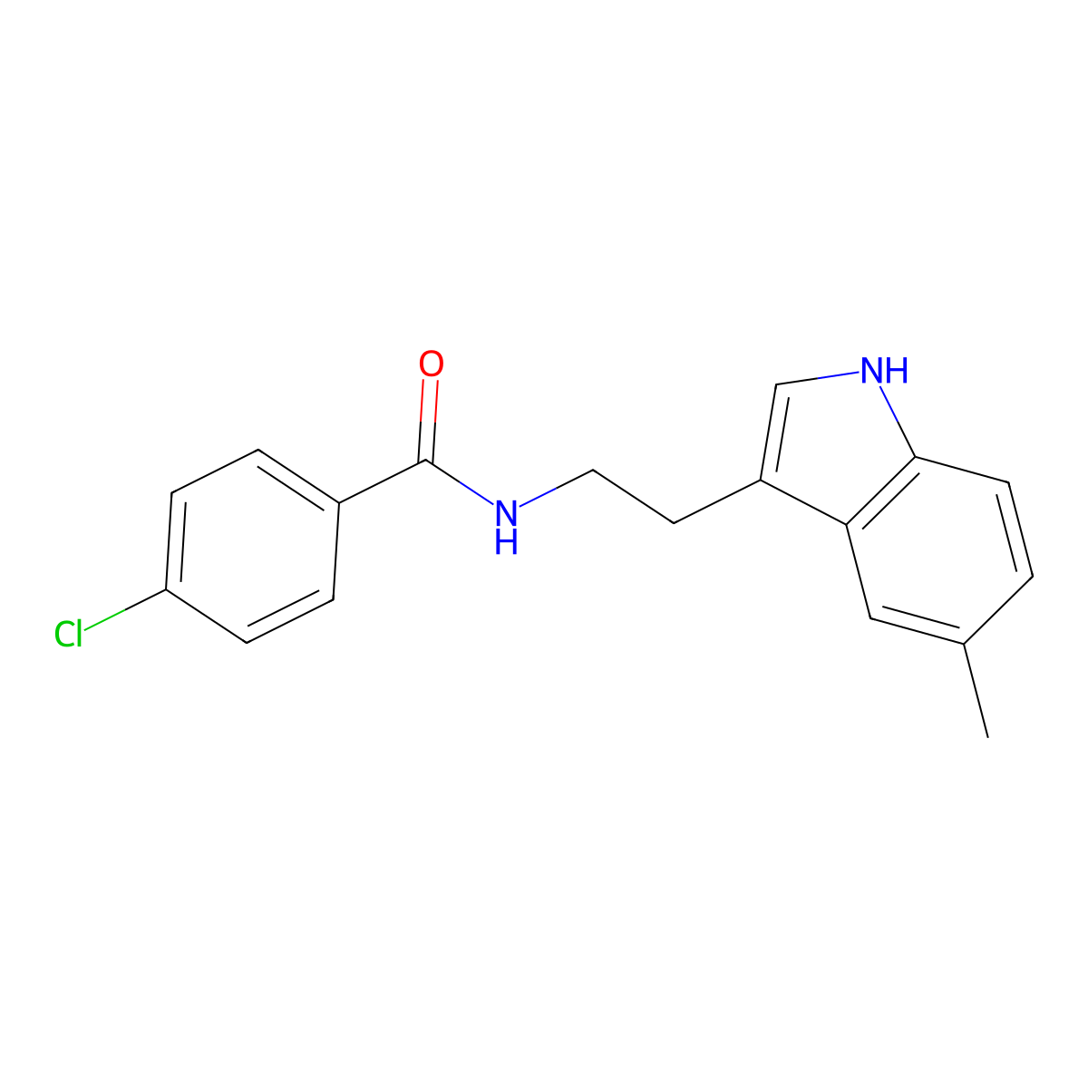 4-chloro-N-[2-(5-methyl-1H-indol-3-yl)ethyl]benzamide molecular structure, CAS 775289-90-2