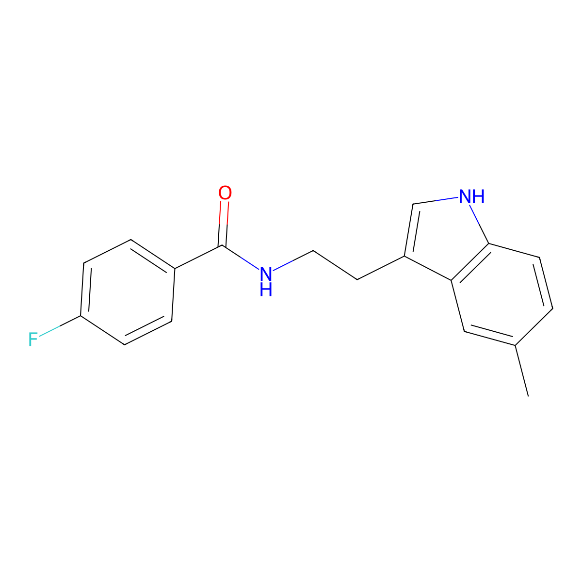 4-fluoro-N-[2-(5-methyl-1H-indol-3-yl)ethyl]benzamide molecular structure, CAS 775289-91-3