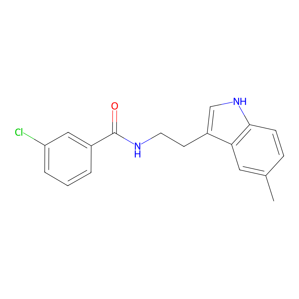 3-chloro-N-[2-(5-methyl-1H-indol-3-yl)ethyl]benzamide molecular structure, CAS 775289-98-0