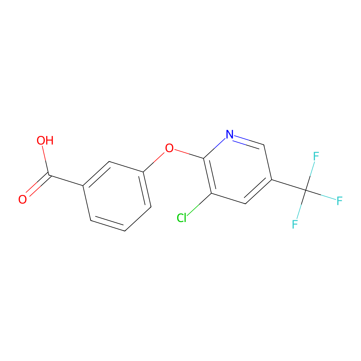 3-{[3-Chloro-5-(trifluoromethyl)pyridin-2-yl]oxy}benzoic acid molecular structure, CAS 77529-22-7