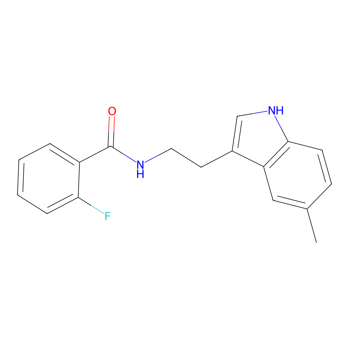 2-fluoro-N-[2-(5-methyl-1H-indol-3-yl)ethyl]benzamide molecular structure, CAS 775290-04-5