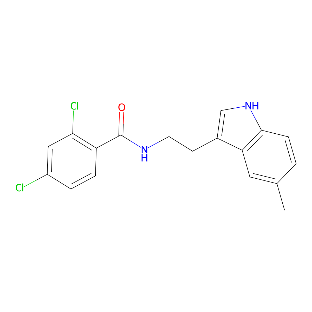 2,4-dichloro-N-[2-(5-methyl-1H-indol-3-yl)ethyl]benzamide molecular structure, CAS 775290-16-9