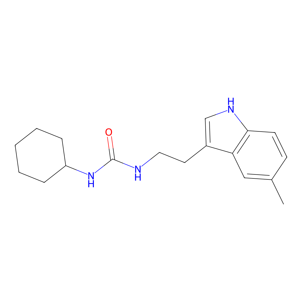 1-cyclohexyl-3-[2-(5-methyl-1H-indol-3-yl)ethyl]urea molecular structure, CAS 775290-20-5