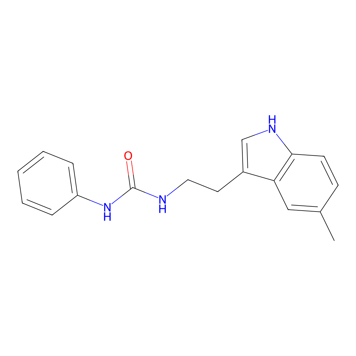 1-[2-(5-methyl-1H-indol-3-yl)ethyl]-3-phenylurea molecular structure, CAS 775290-21-6