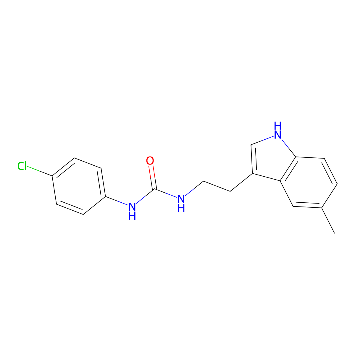 1-(4-chlorophenyl)-3-[2-(5-methyl-1H-indol-3-yl)ethyl]urea molecular structure, CAS 775290-22-7