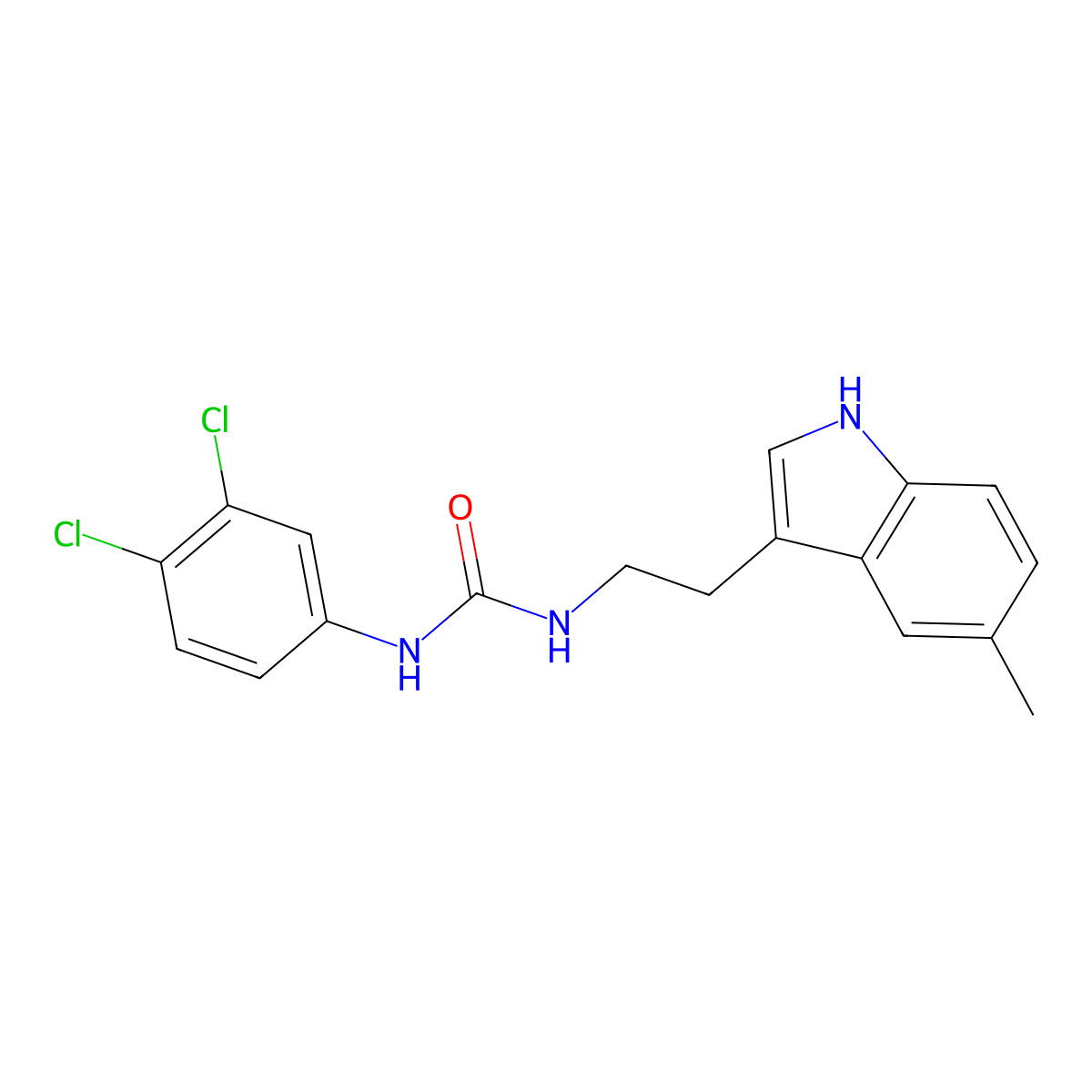1-(3,4-dichlorophenyl)-3-[2-(5-methyl-1H-indol-3-yl)ethyl]urea molecular structure, CAS 775290-23-8