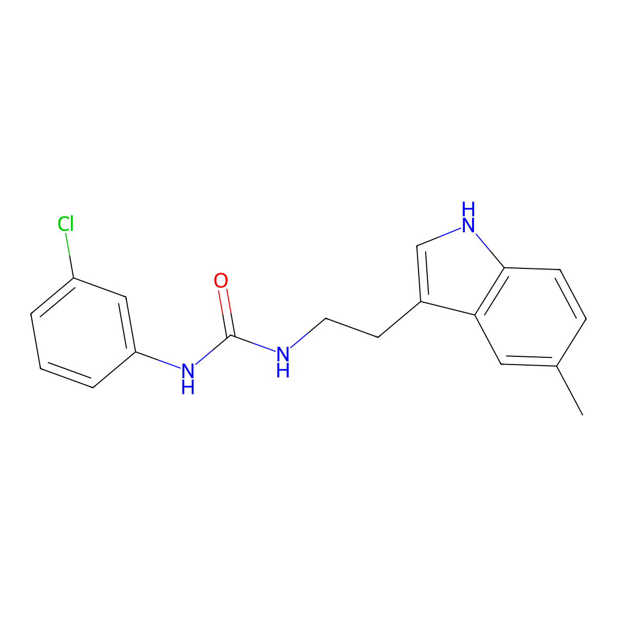 1-(3-chlorophenyl)-3-[2-(5-methyl-1H-indol-3-yl)ethyl]urea molecular structure, CAS 775290-24-9