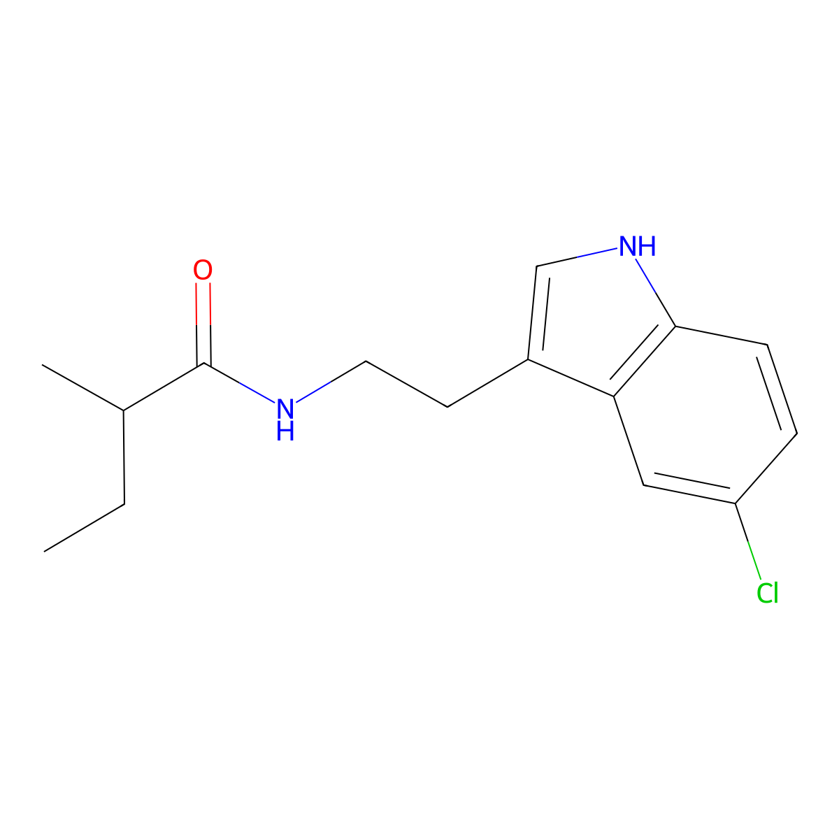 N-[2-(5-chloro-1H-indol-3-yl)ethyl]-2-methylbutanamide molecular structure, CAS 775290-29-4