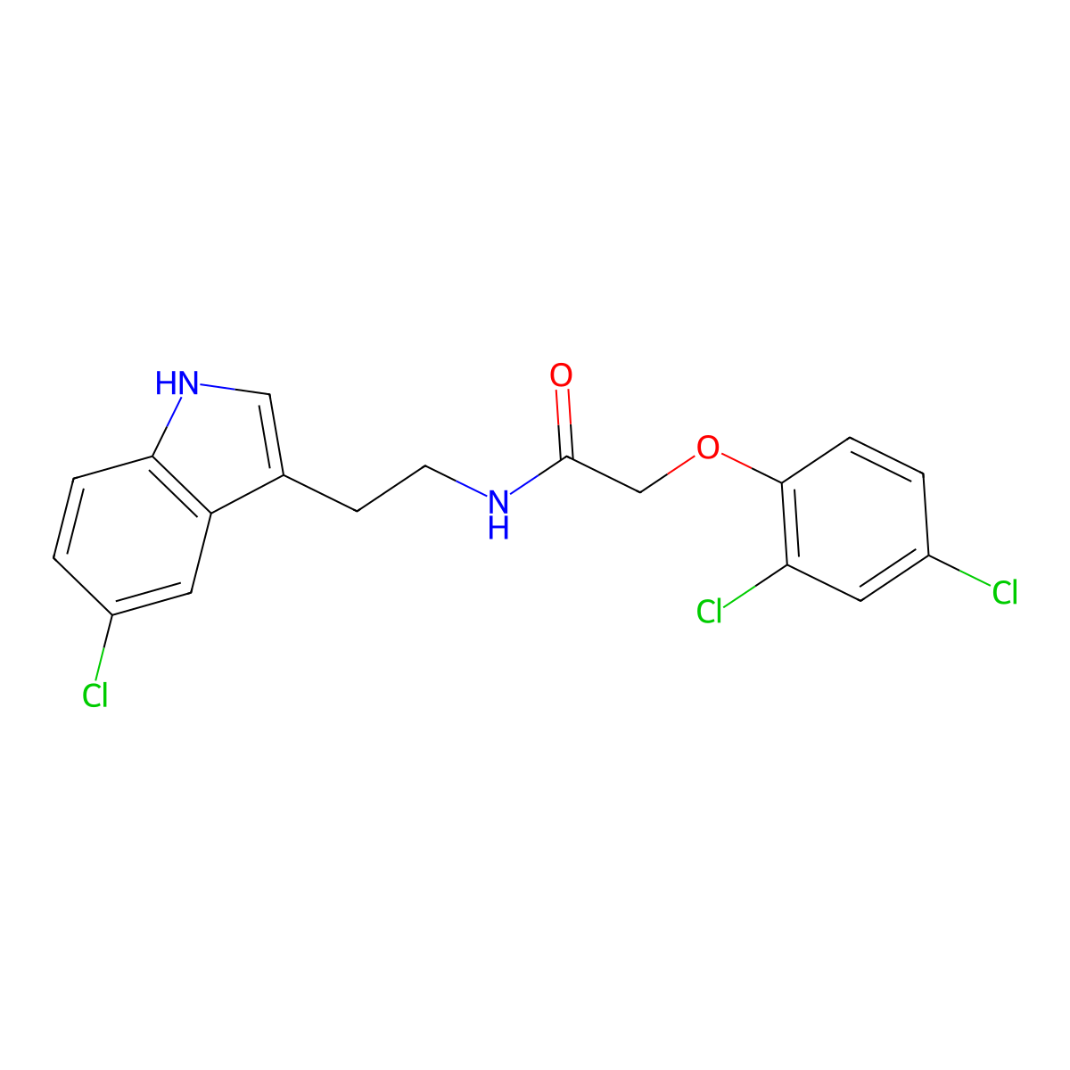 N-[2-(5-chloro-1H-indol-3-yl)ethyl]-2-(2,4-dichlorophenoxy)acetamide molecular structure, CAS 775290-36-3