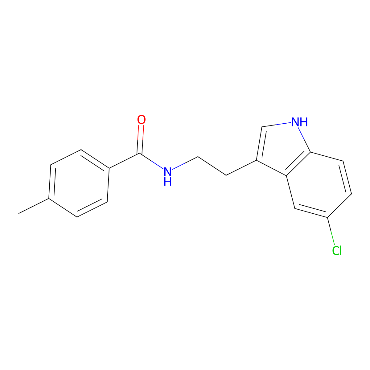 N-[2-(5-chloro-1H-indol-3-yl)ethyl]-4-methylbenzamide molecular structure, CAS 775290-47-6