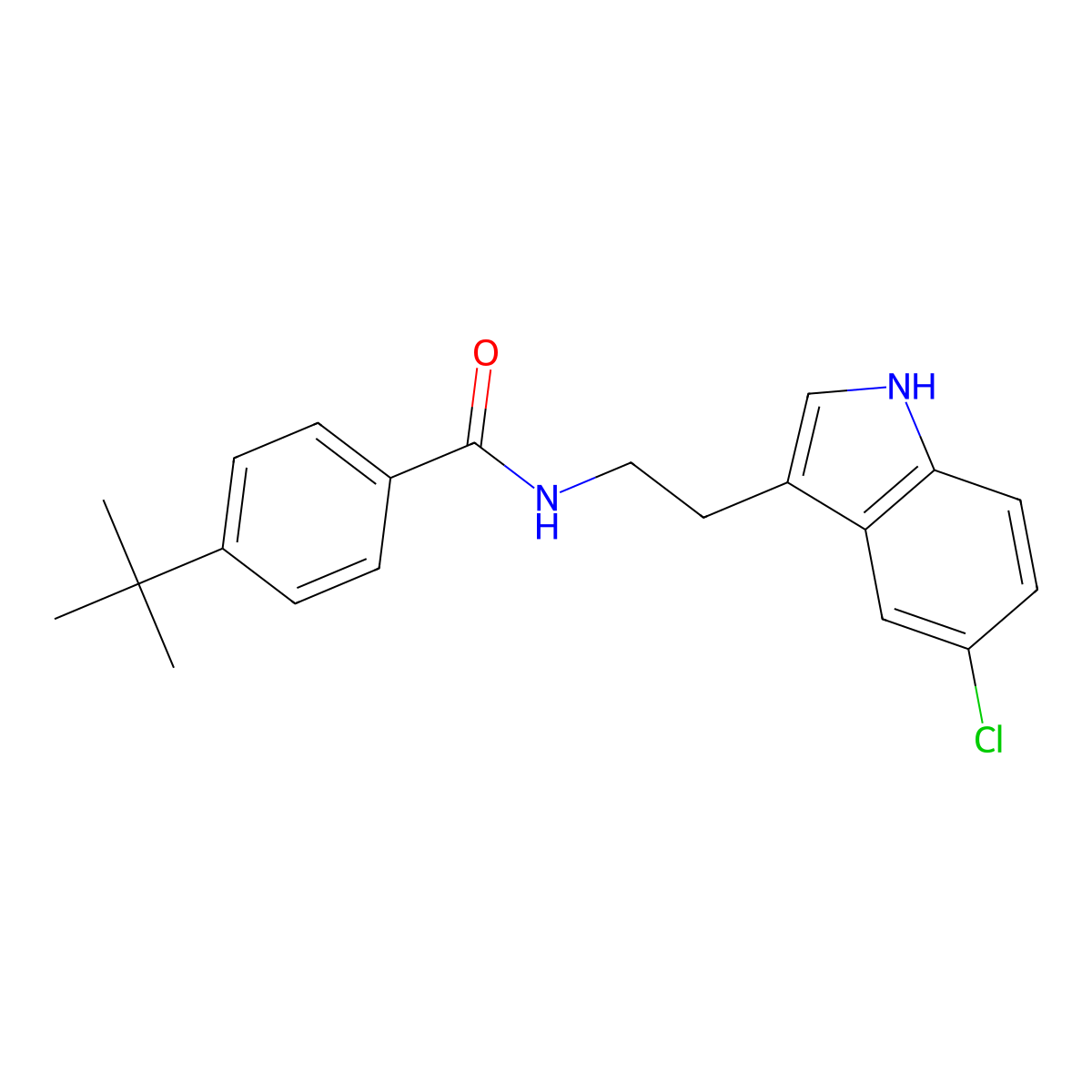 4-tert-butyl-N-[2-(5-chloro-1H-indol-3-yl)ethyl]benzamide molecular structure, CAS 775290-48-7