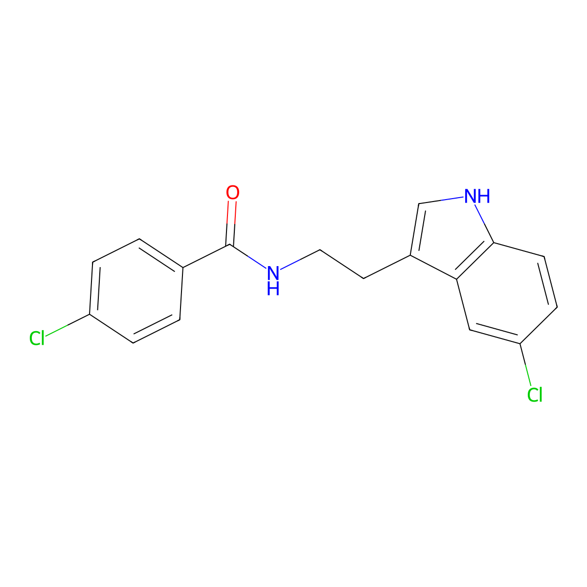 4-chloro-N-[2-(5-chloro-1H-indol-3-yl)ethyl]benzamide molecular structure, CAS 775290-49-8