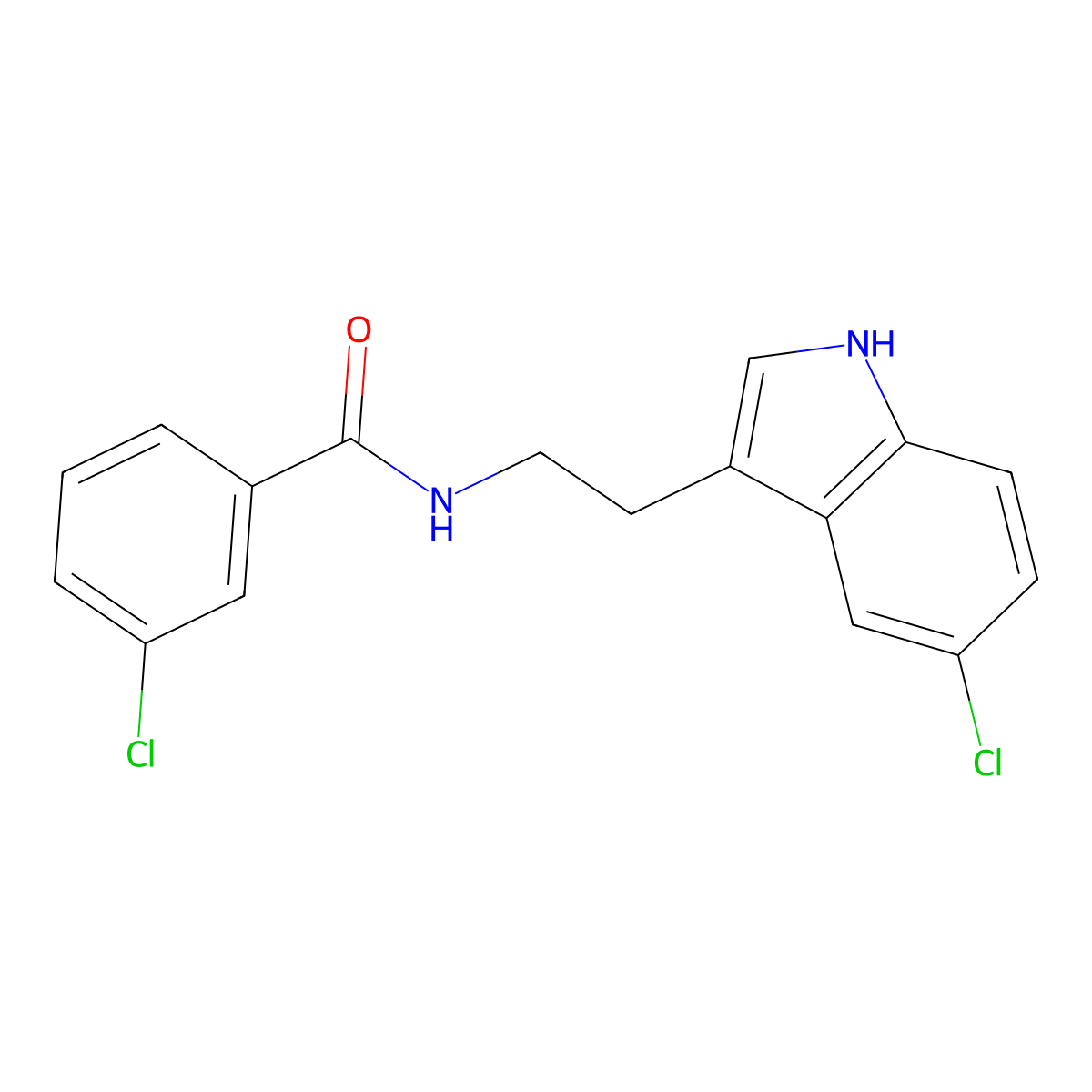 3-chloro-N-[2-(5-chloro-1H-indol-3-yl)ethyl]benzamide molecular structure, CAS 775290-57-8
