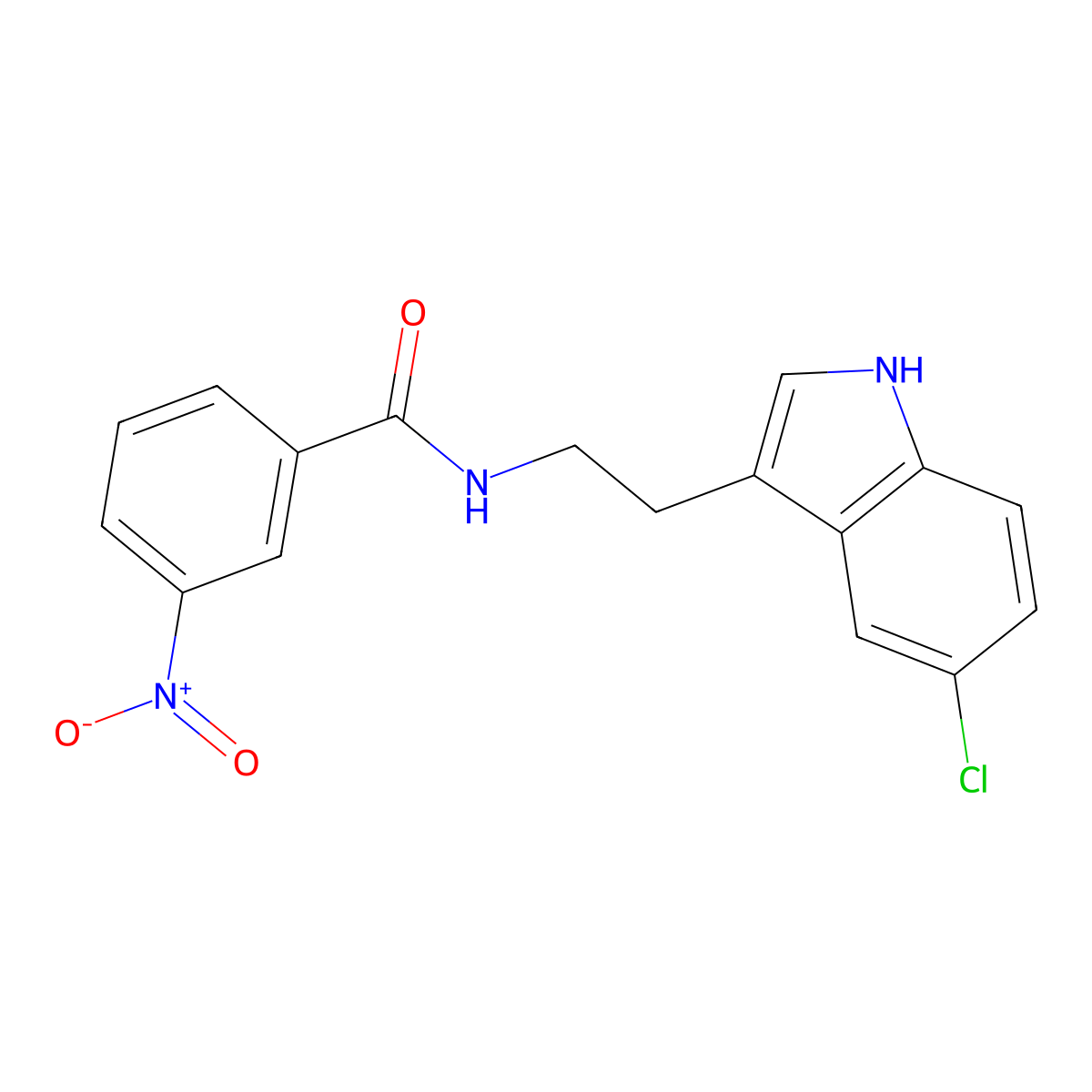 N-[2-(5-chloro-1H-indol-3-yl)ethyl]-3-nitrobenzamide molecular structure, CAS 775290-60-3