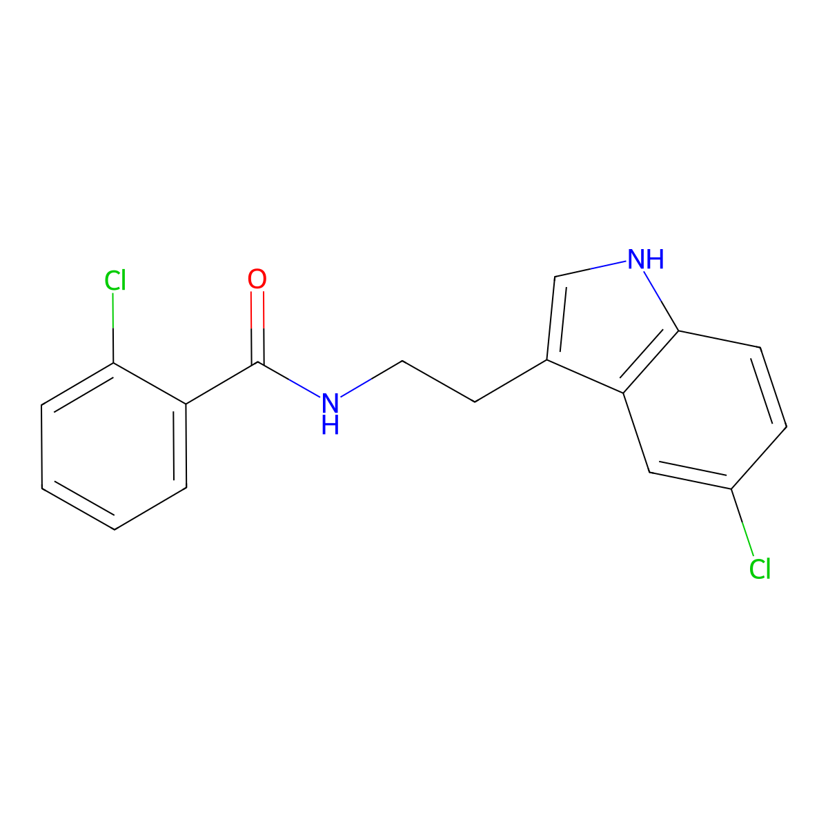2-chloro-N-[2-(5-chloro-1H-indol-3-yl)ethyl]benzamide molecular structure, CAS 775290-62-5