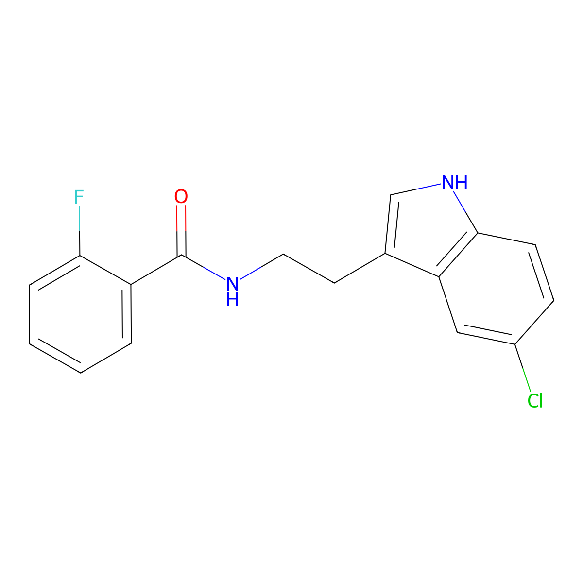N-[2-(5-chloro-1H-indol-3-yl)ethyl]-2-fluorobenzamide molecular structure, CAS 775290-63-6