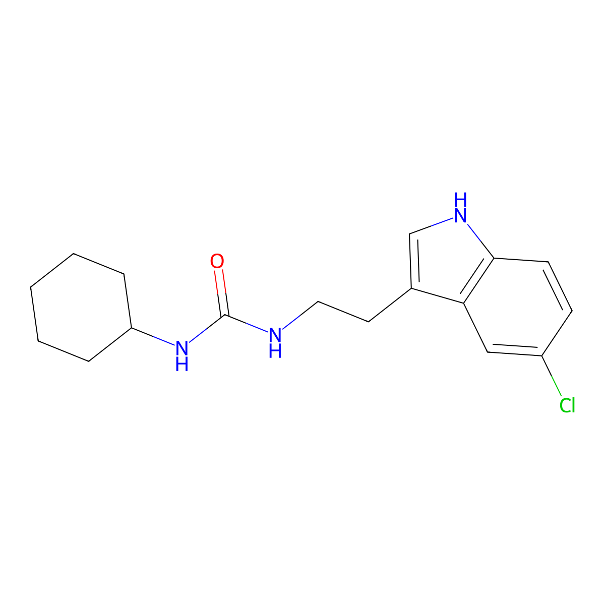 1-[2-(5-chloro-1H-indol-3-yl)ethyl]-3-cyclohexylurea molecular structure, CAS 775290-79-4