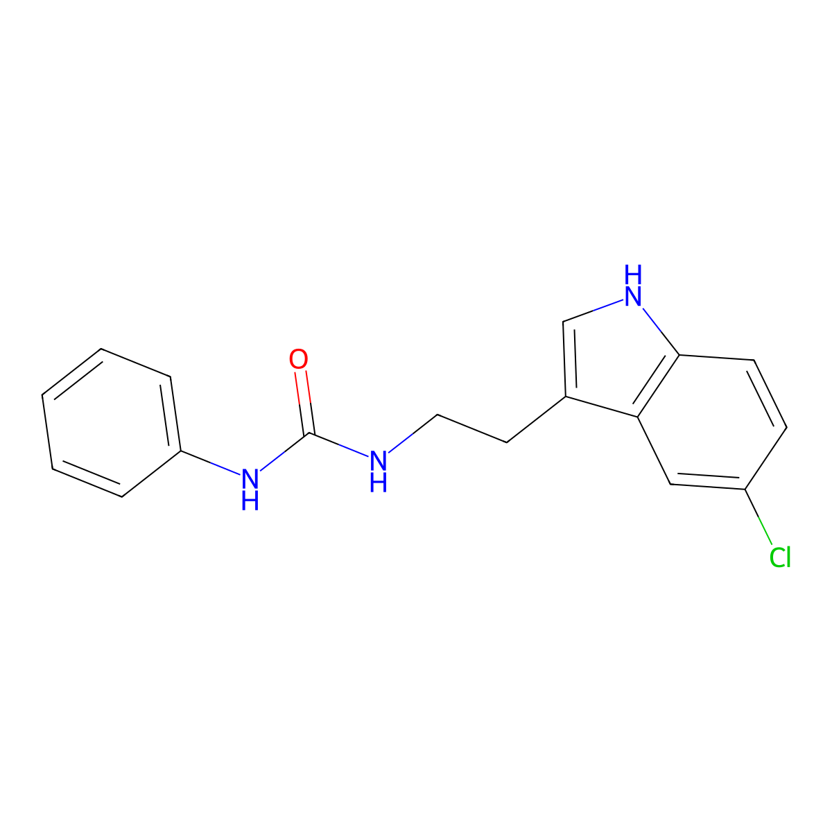 1-[2-(5-chloro-1H-indol-3-yl)ethyl]-3-phenylurea molecular structure, CAS 775290-80-7