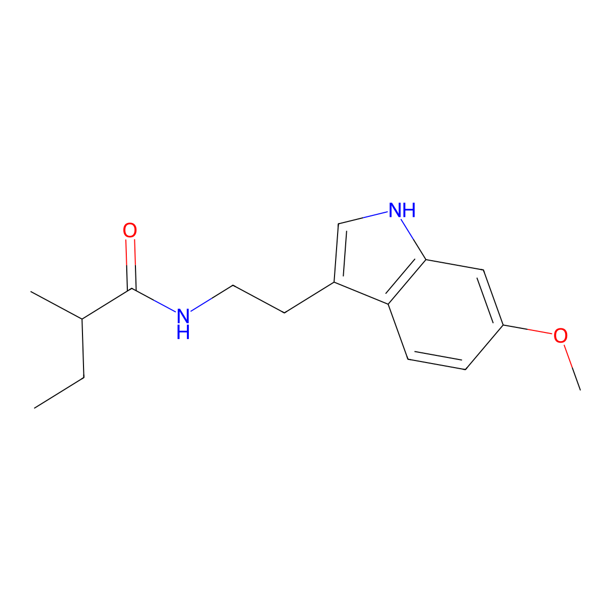 N-[2-(6-methoxy-1H-indol-3-yl)ethyl]-2-methylbutanamide molecular structure, CAS 775290-88-5