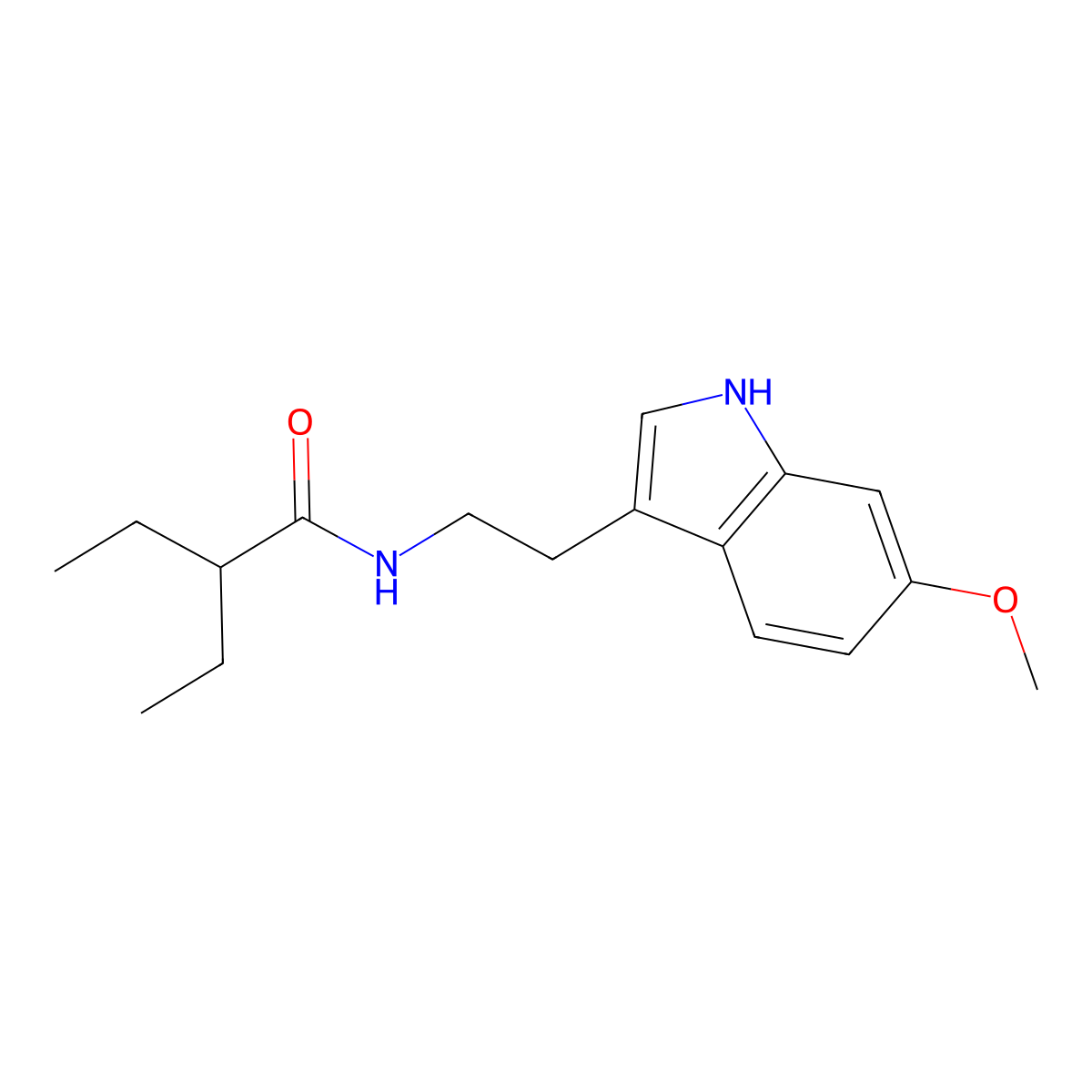 2-ethyl-N-[2-(6-methoxy-1H-indol-3-yl)ethyl]butanamide molecular structure, CAS 775290-89-6