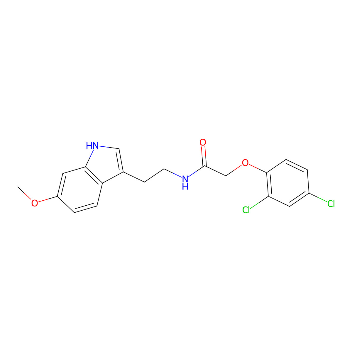 2-(2,4-dichlorophenoxy)-N-[2-(6-methoxy-1H-indol-3-yl)ethyl]acetamide molecular structure, CAS 775290-95-4