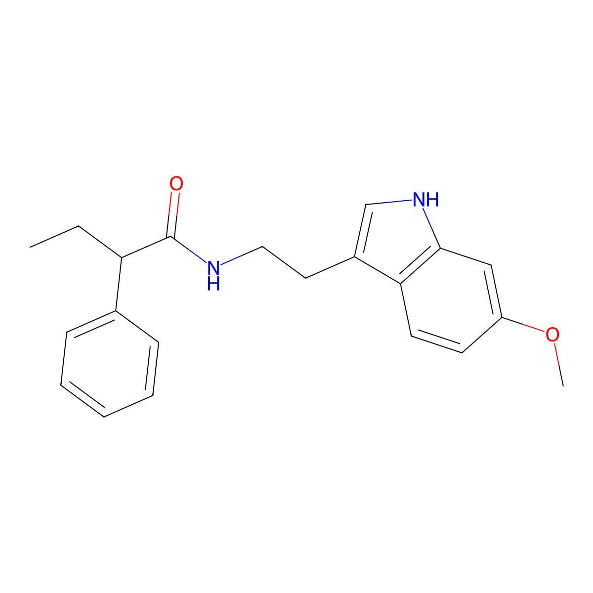 N-[2-(6-methoxy-1H-indol-3-yl)ethyl]-2-phenylbutanamide molecular structure, CAS 775291-03-7