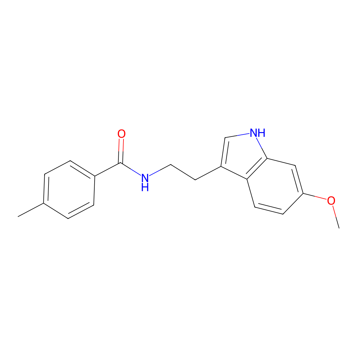 N-[2-(6-methoxy-1H-indol-3-yl)ethyl]-4-methylbenzamide molecular structure, CAS 775291-06-0