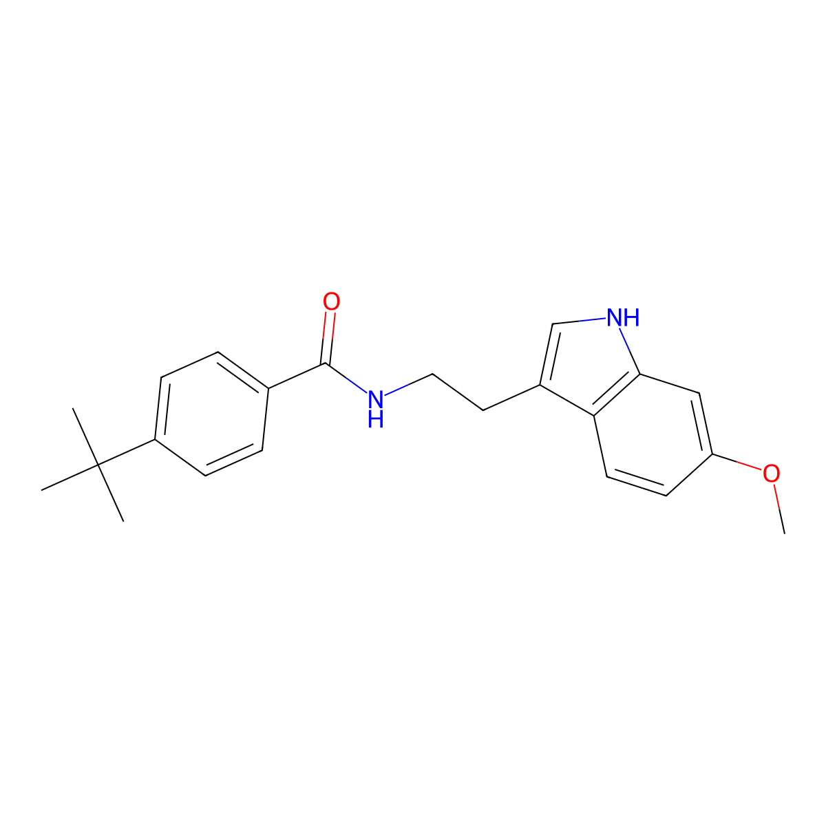 4-tert-butyl-N-[2-(6-methoxy-1H-indol-3-yl)ethyl]benzamide molecular structure, CAS 775291-07-1