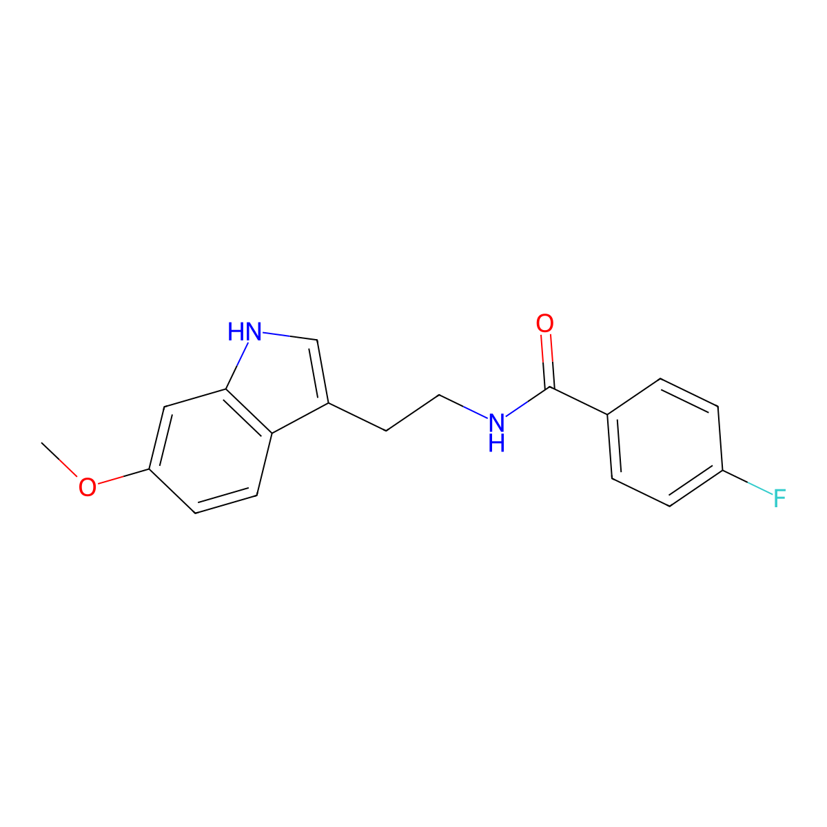 4-fluoro-N-[2-(6-methoxy-1H-indol-3-yl)ethyl]benzamide molecular structure, CAS 775291-09-3
