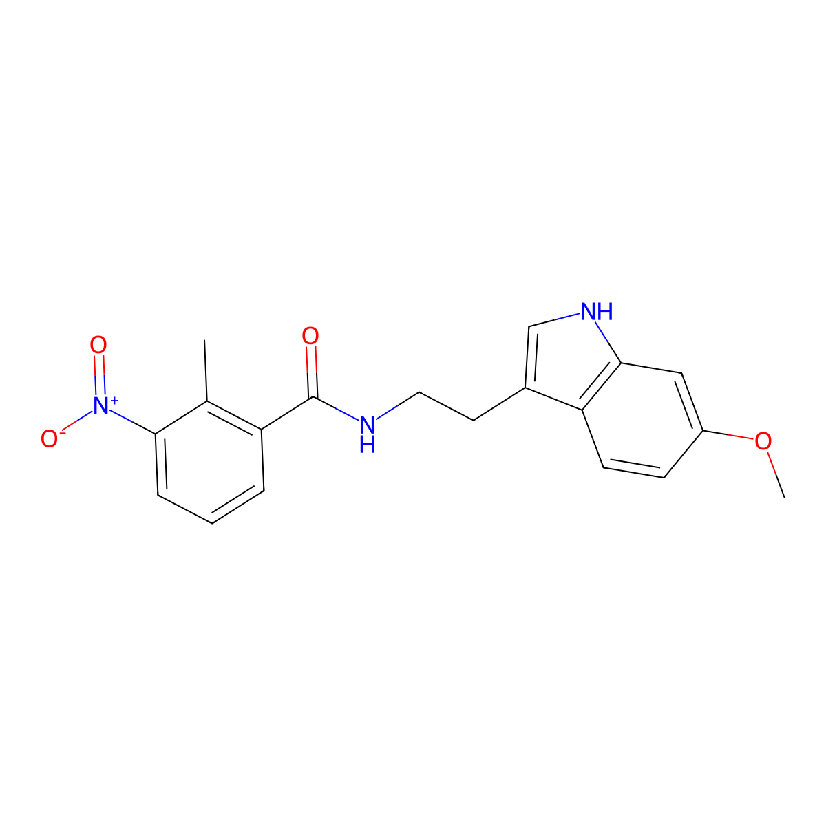 N-[2-(6-methoxy-1H-indol-3-yl)ethyl]-2-methyl-3-nitrobenzamide molecular structure, CAS 775291-29-7