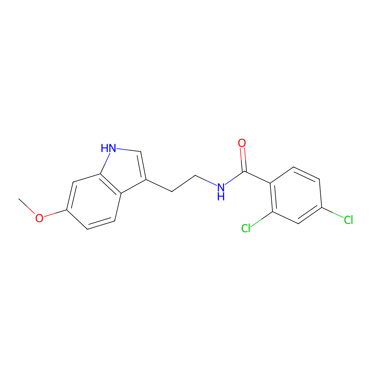 2,4-dichloro-N-[2-(6-methoxy-1H-indol-3-yl)ethyl]benzamide molecular structure, CAS 775291-33-3