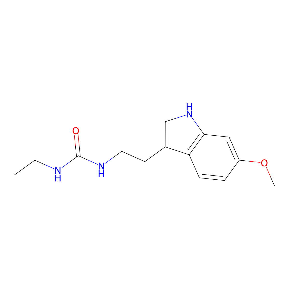 1-ethyl-3-[2-(6-methoxy-1H-indol-3-yl)ethyl]urea molecular structure, CAS 775291-36-6