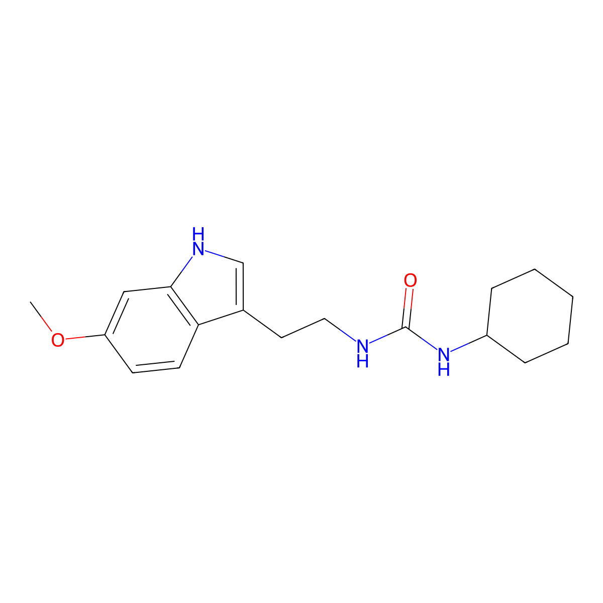 1-cyclohexyl-3-[2-(6-methoxy-1H-indol-3-yl)ethyl]urea molecular structure, CAS 775291-37-7