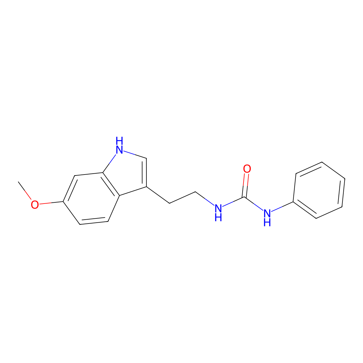 1-[2-(6-methoxy-1H-indol-3-yl)ethyl]-3-phenylurea molecular structure, CAS 775291-38-8