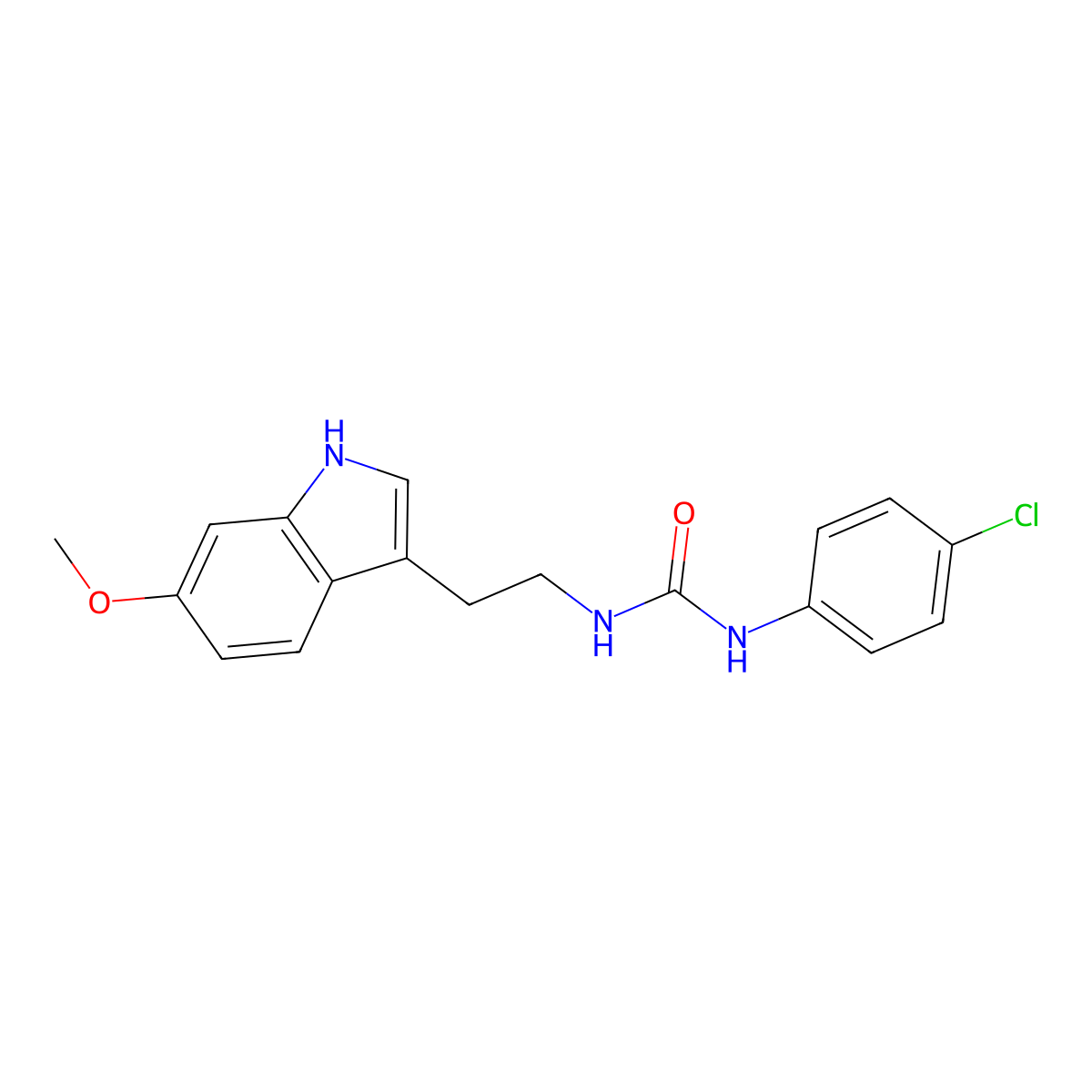 1-(4-chlorophenyl)-3-[2-(6-methoxy-1H-indol-3-yl)ethyl]urea molecular structure, CAS 775291-39-9