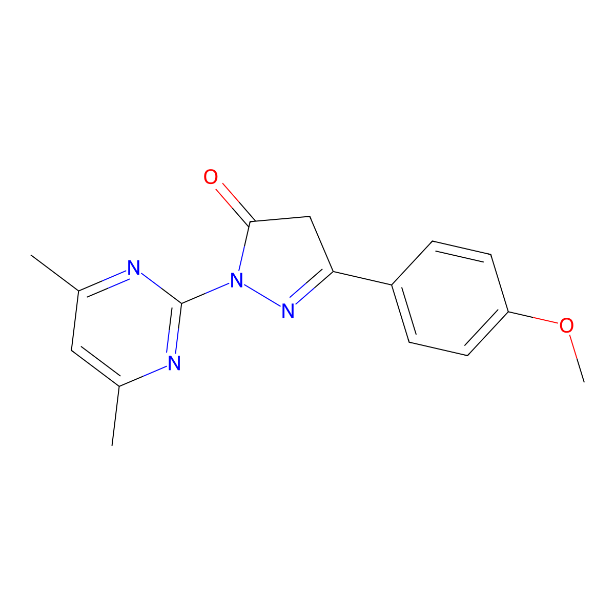 1-(4,6-Dimethylpyrimidin-2-yl)-3-(4-methoxyphenyl)-2-pyrazolin-5-one molecular structure, CAS 775292-19-8