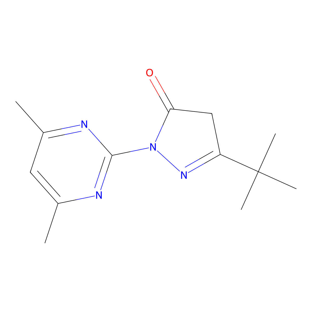 3-(Tert-butyl)-1-(4,6-dimethylpyrimidin-2-yl)-2-pyrazolin-5-one molecular structure, CAS 775292-20-1