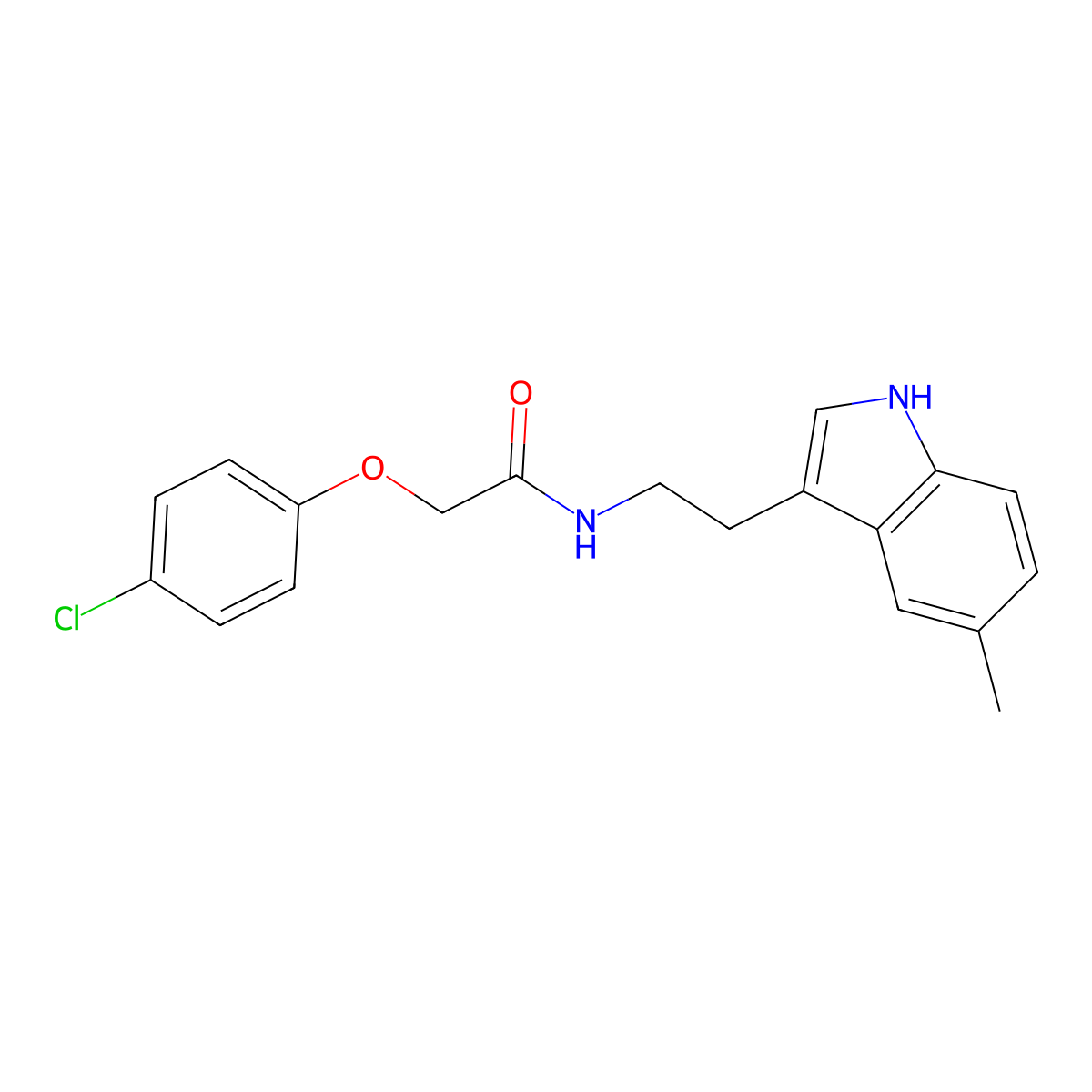 2-(4-chlorophenoxy)-N-[2-(5-methyl-1H-indol-3-yl)ethyl]acetamide molecular structure, CAS 775292-25-6