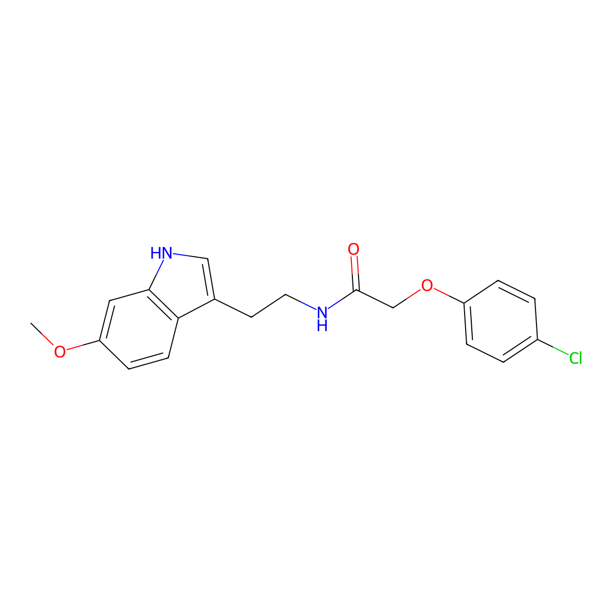 2-(4-chlorophenoxy)-N-[2-(6-methoxy-1H-indol-3-yl)ethyl]acetamide molecular structure, CAS 775292-27-8